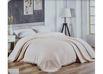 Gold Soft Life Salmon jacquard pique cotton bedspread 240x260 cm