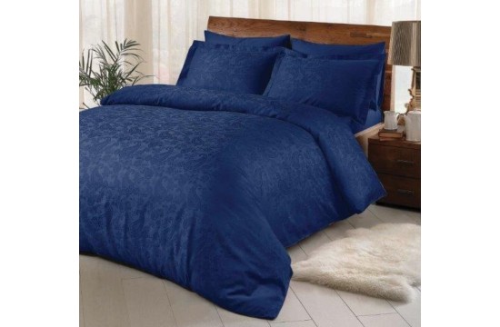 Turkish Bed Linen Euro TAS Brinley Blue Jacquard Turkey