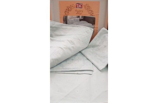 Turkish bedding family TAC Lucca Mint Satin