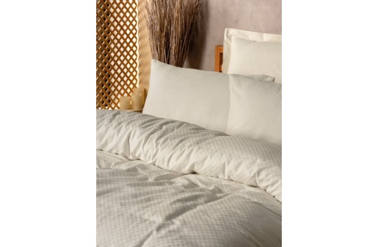 Euro bed linen Cottonbox - Plaid Cream Ranfors