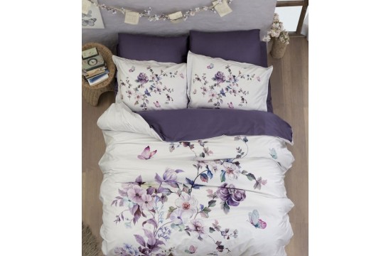 Euro bed linen First Choice Martina Purple Satin-Digital