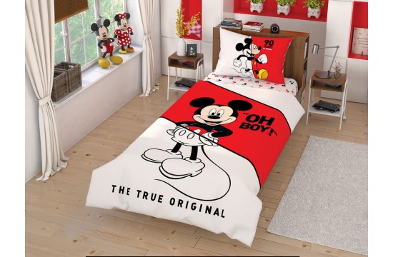 Подростковый комплект Disney TAC Mickey Mouse Cek ранфорс / простынь на резинке