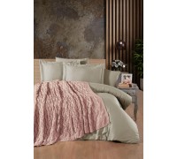 Turkish Euro set with Knitted bedspread First Choice Nirvana Satin