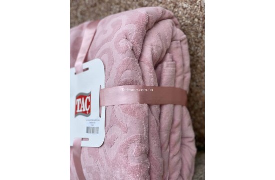Махровое покрывало/простынь TAC Dama Pink 200×220 см
