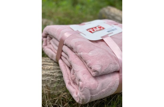 Махровое покрывало/простынь TAC Dama Pink 200×220 см