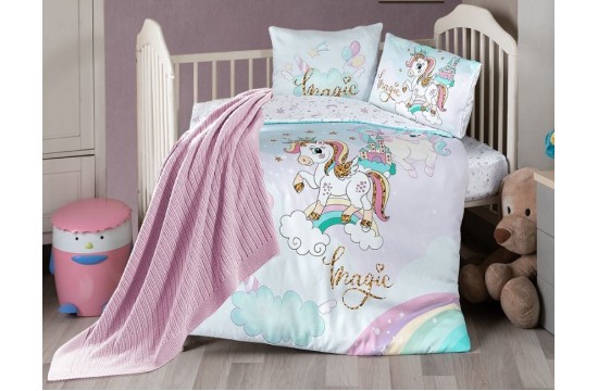 Комплект постельного белья для новорожденных First Choice - Magic Бамбук +Плед вязаный