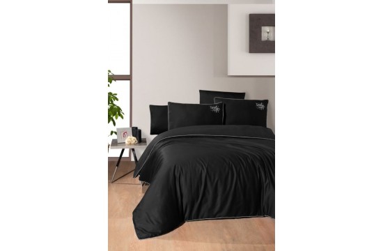 Euro bed linen First Choice Timeless Black Satin