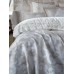 Двоспальний Євро комплект Dantela Vita Jua Сатин з вишивкою та жакардовим покривалом