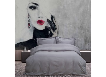 Euro double set Lotus Home Dakota Gray satin Türkiye