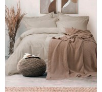 Двоспальний Євро комплект Lotus Home Dakota Light Beige Сатин