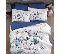 Euro bed linen First Choice Martina Blue Satin-Digital