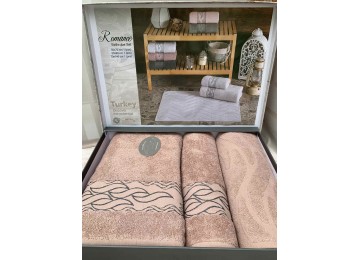 Gift set of towels Coton Delux - Romance Pembe 50x90cm+70x140cm+50x70cm