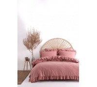 Turkish euro bed Limasso - Exclusive Old Rose Boiled cotton