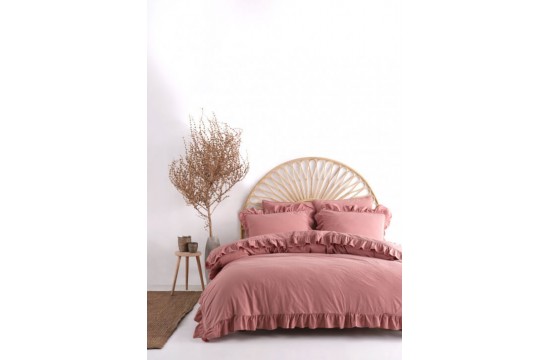 Turkish euro bed Limasso - Exclusive Old Rose Boiled cotton