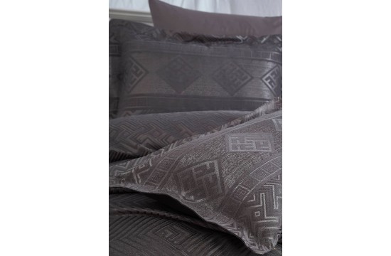 Jacquard bedspread Dantela Vita - Justo Antracit 250x260 with pillowcases