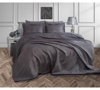 Jacquard bedspread Dantela Vita - Justo Antracit 250x260 with pillowcases