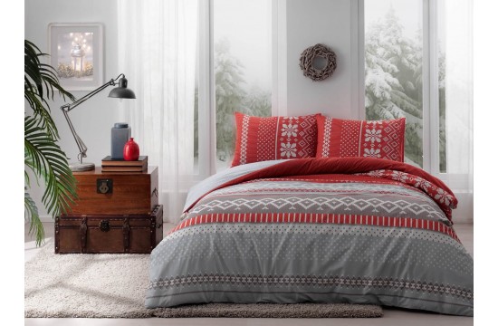 Turkish bed linen Euro TAC Merry Red Ranforce