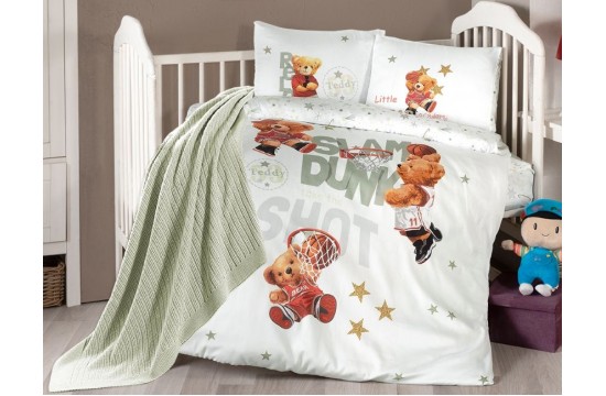 Комплект постельного белья для новорожденных First Choice - Cleo Бамбук +Плед вязаный