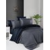 Euro bed linen First Choice Serenity Dark Gray Navy Blue Satin