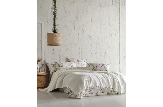 Saheser Mona krem ​​pique bed linen