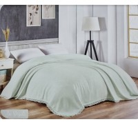 Gold Soft Life Mint cotton pique jacquard bedspread 240×260 cm