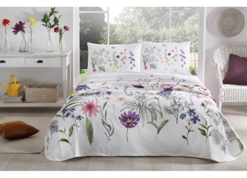 TAC Beauty Turkish Euro Bedding with Pique Bedspread / Elasticated Sheet