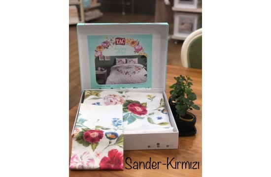 Turkish single bed linen TAC Sander Red Ranfors