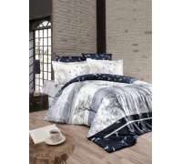 Euro bed linen First Choice Doga navy blue Satin