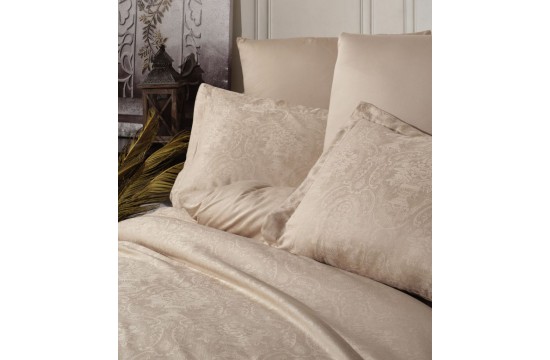 Turkish euro bed Belizza - Destina Beige Jacquard