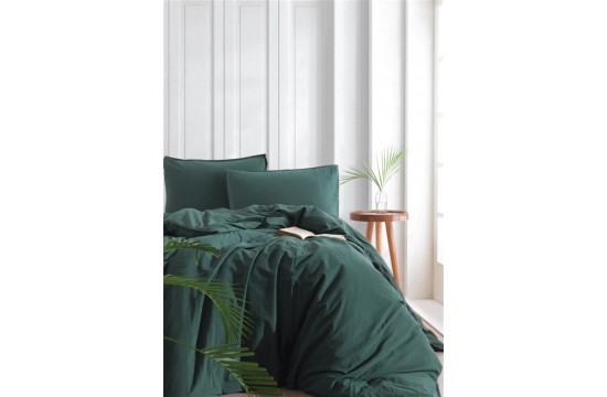 Single bed set Limasso Standard Dark Green boiled cotton