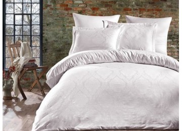 Turkish bed linen euro Dantela Vita Parashie White jacquard