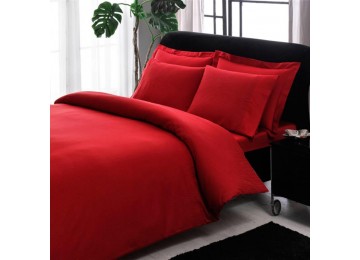 Двоспальний King Size комплект TAC Premium Basic Red Сатин-Stripe Туреччина