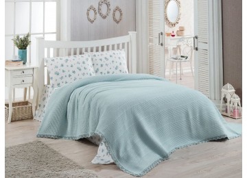 Euro bedding set with pique bedspread Gold Soft Life Mint