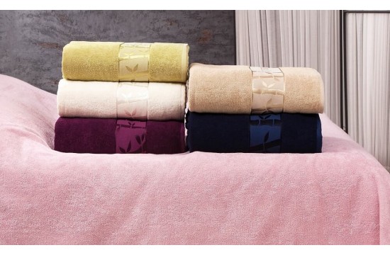 Terry bamboo blanket/bed sheet Belizza Pink 200×220 cm Turkey