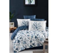 Euro bed linen La Romano Madena Blue Satin Premium