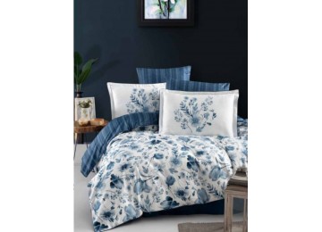 Euro bed linen La Romano Madena Blue Satin Premium