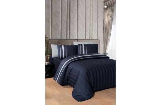 Euro bed linen First Choice Artwel Navy blue Satin