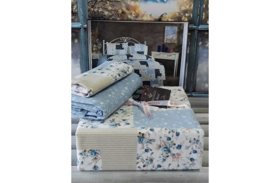 Single bed set Belizza - Plaid Blue Flannel