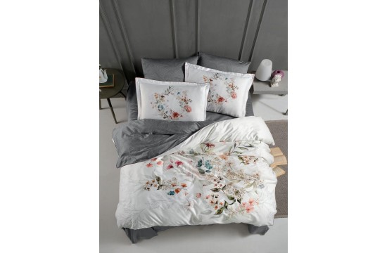 Elite euro set La Romano Floral Gray premium satin Türkiye