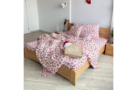 Double bedding set Lelit - Red Snowflake Ranfors