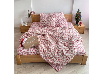 Double bedding set Lelit - Red Snowflake Ranfors