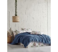 Saheser Mona lacivert pique bedspread summer