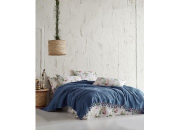 Saheser Mona lacivert pique bedspread summer