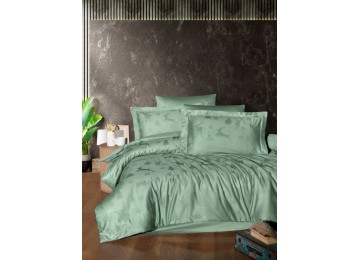 Euro bed linen First Choice Midas Crepe Green Jacquard