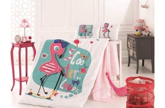 Комплект постельного белья для новорожденных Belizza - Flamingo ранфорс