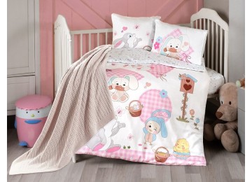 Комплект постельного белья для новорожденных First Choice - Wenny Бамбук +Плед вязаный
