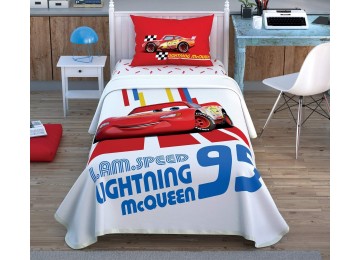 Bed linen set with a piqué bed TAC Cars Racing Hero with an elastic sheet
