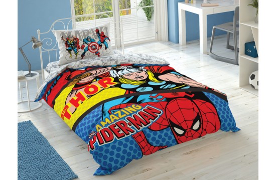 Children's and teenage set TAC Marvel Comics Ranfors with a sheet on an elastic band