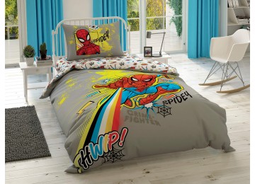 Children's and teenage set TAC Spiderman Power Ranfors / sheet with elastic