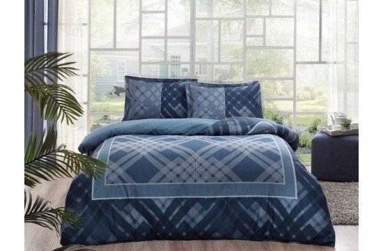 Bed linen of euro TAC Luana Blue Satin